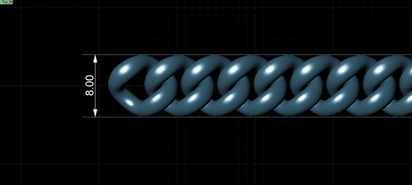 8mm Wide - Solid Cuban Chain 3D print model