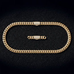 11mm Plain cuban chain with lock box full diamonds 3D print model