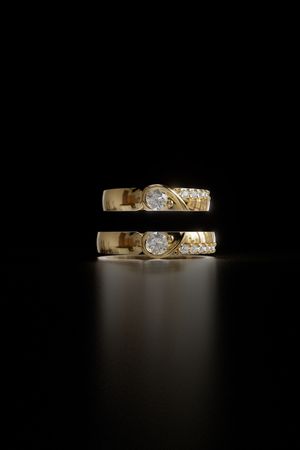 Couple Rings 3D Model 016 for Jewelry Casting  | STL File for 3D Printing