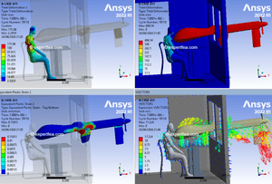 ANSYS  Workbench 2022 R1 WBPZ file and 3D model for shell drone impacting rubber dummy