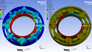 Fully solved ANSYS LS-DYNA 2023 R1 WBPZ file and 3D model for ball bearing