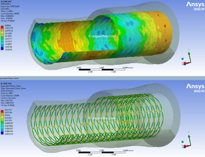 ANSYS Workbench 2022 R1 solved WBPZ archive with 3D model for Deployment of Cervical Stent