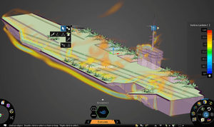 ANSYS Discovery 2024 R2 simulation and 3D model for aircraft carrier CFD