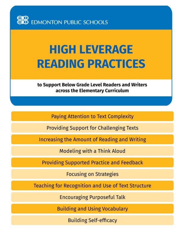 High Leverage Reading Practices to Support Below-Grade-Level Flipbook