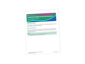 Interactive Activities for the FSL Classroom | Grades 4-6