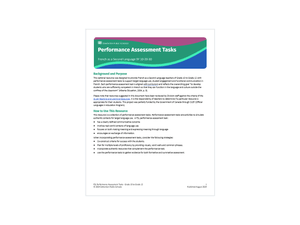 FSL Performance Assessment Tasks - Grades 10-12