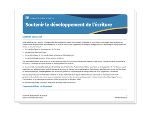 Soutenir le développement de l’écriture 
