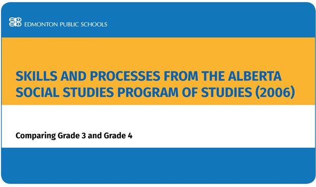 Skills and Processes from the Alberta Social Studies Program of Studies (2006):  Comparing Gr 3/4
