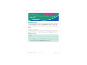 Units to Support French as a Second Language 9Y - Grades 4-6