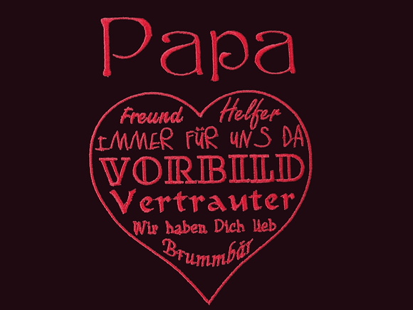 Papa Herz mit Schrift