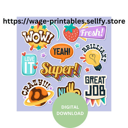 Motivation Stickers- Full Color Printable Sticker Design