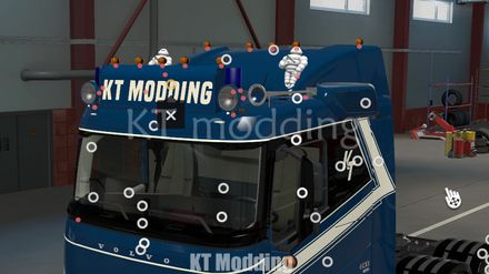 Volvo FH6 (SCS) low cabin roofslots by KT Modding