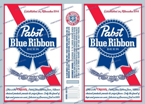 Digital Pabst Blue Ribbon Beer Label Download Files PN