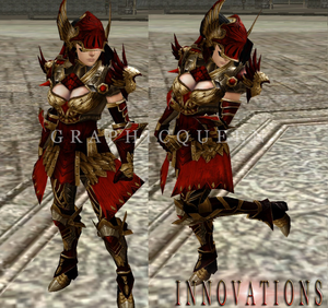 Red &amp; Gold Female Fighter Gear (Light)