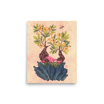 "Contemplation Among the Caragana Shrubs" 8″×10″