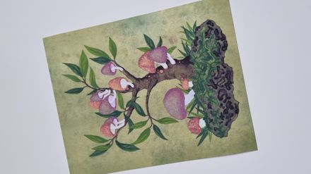 Art Print Red "Sweets in the Forest" 8"x10" on Matte Paper