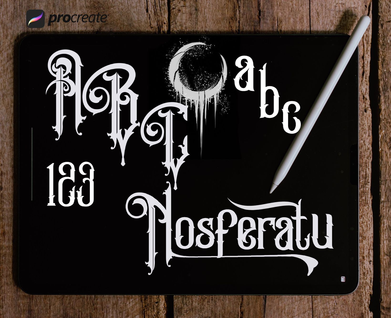 Procreate Script Easy Writing Letter Stamp Font Tattoo Brush 