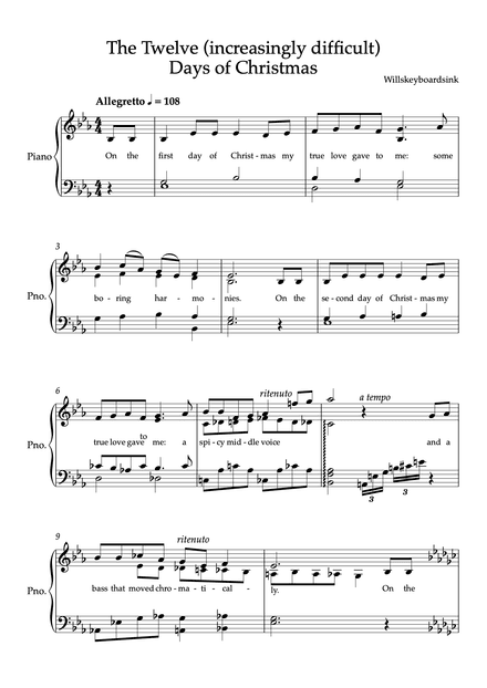 The Twelve (increasingly difficult) Days of Christmas