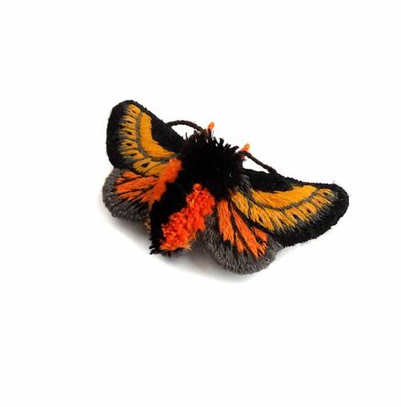 Red moth brooch