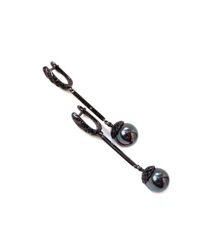 Black laconic earrings
