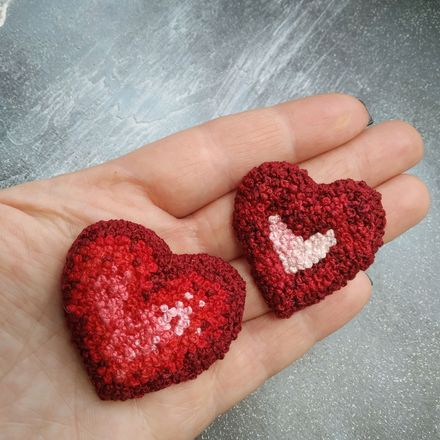 Brooch badge Heart in Heart