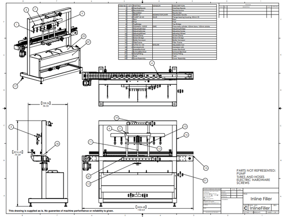 INLINE FILLER manufacturing drawings