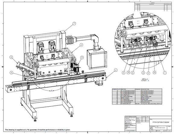 SPINDLE CAPPER manufacturing drawings