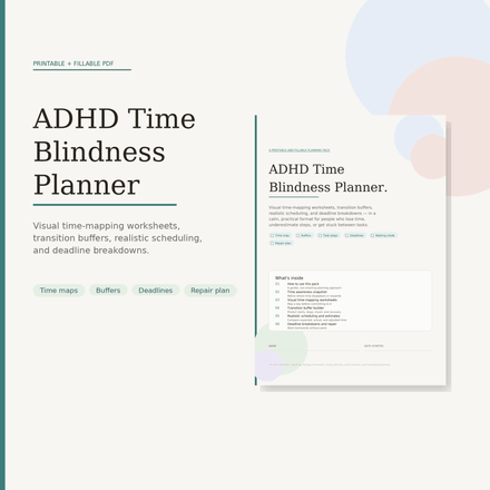 ADHD Time Blindness Planner
