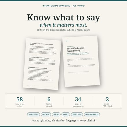 Self Advocacy Scripts for Autistic Adults