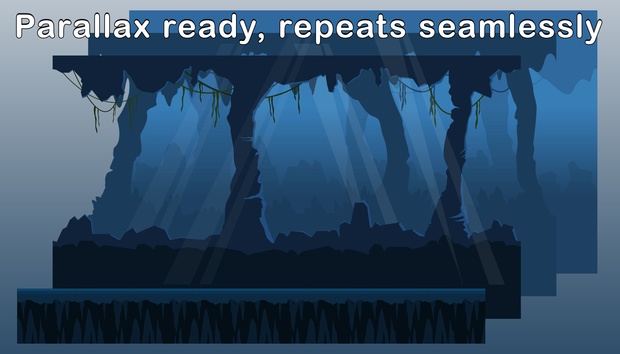 2D CAVE INTERIOR - Cartoony Parallax Background