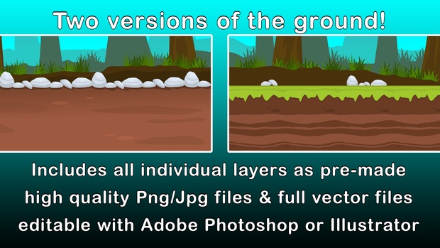 2D FOREST, PARK - Cartoony Parallax Nature Background