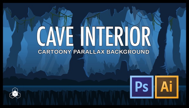 2D CAVE INTERIOR - Cartoony Parallax Background