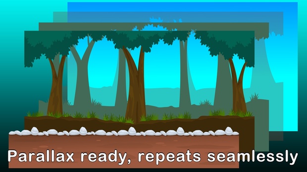 2D FOREST, PARK - Cartoony Parallax Nature Background