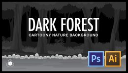 2D DARK FOREST - Cartoony Parallax Nature Background