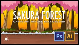 2D SAKURA FOREST - Cartoony Parallax Nature Background