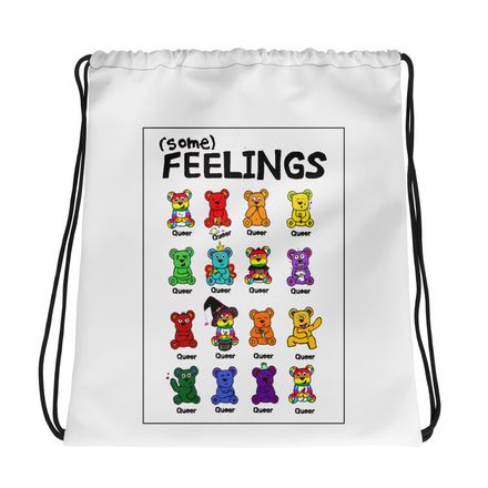 All Feelings Are Queer Drawstring Bag