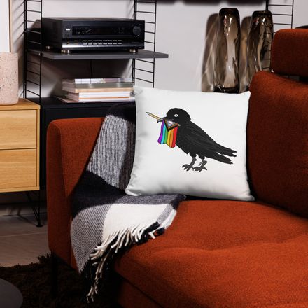 Edgar Allan Crow Pride Pillow Case 18x18