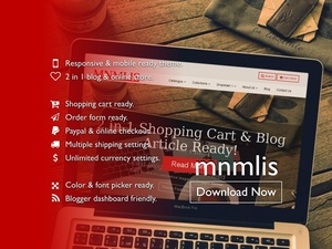 BlogrCart MNMLIS (PRO v2.0) Responsive Premade Blogger Shopping Theme/Template