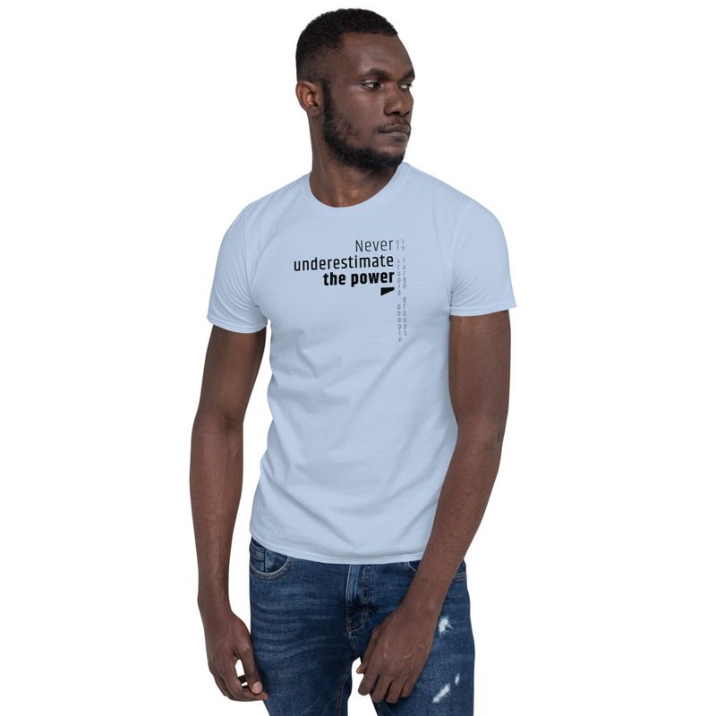 / Never Underestimate the Power of Stupid People in Large Groups / t-shirt / light