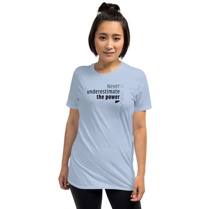 / Never Underestimate the Power of Stupid People in Large Groups / t-shirt / light