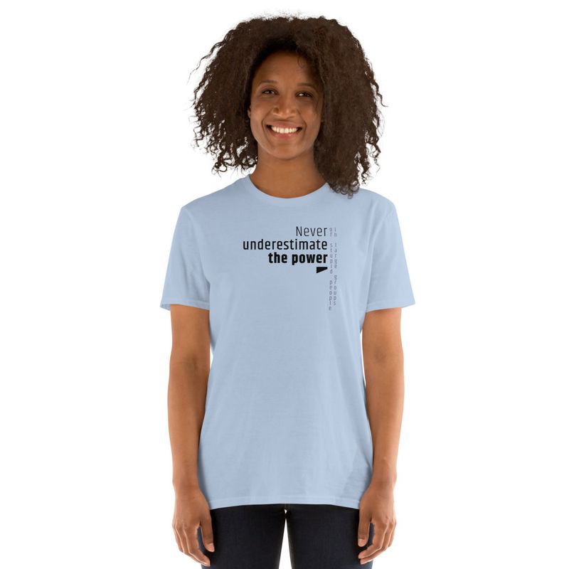 / Never Underestimate the Power of Stupid People in Large Groups / t-shirt / light