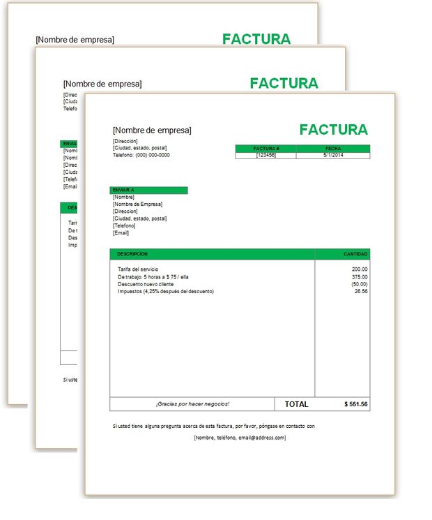 Factura Simple con Word