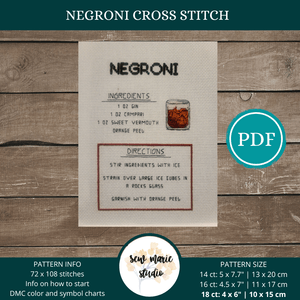Negroni Cross Stitch Recipe