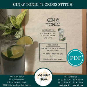 Gin and Tonic Cross Stitch Recipe