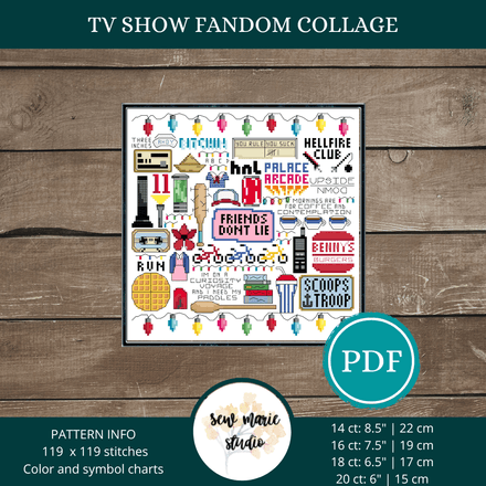 Retro TV Show Cross Stitch PDF Pattern