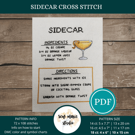 Sidecar Cross Stitch Recipe