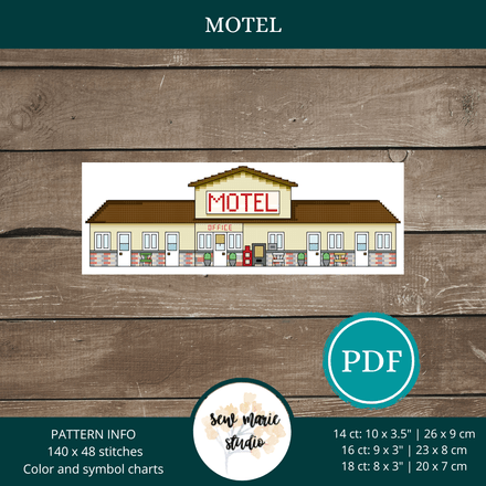 Motel Cross Stitch PDF Pattern