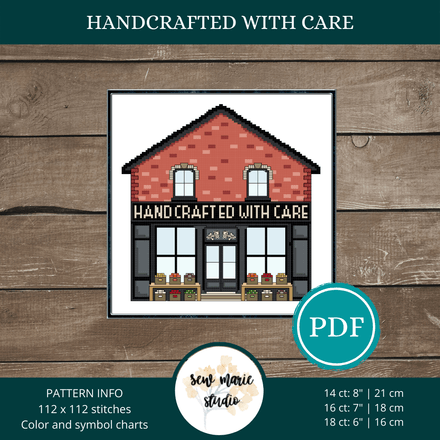 Handcrafted with Care Apothecary Cross Stitch PDF Pattern