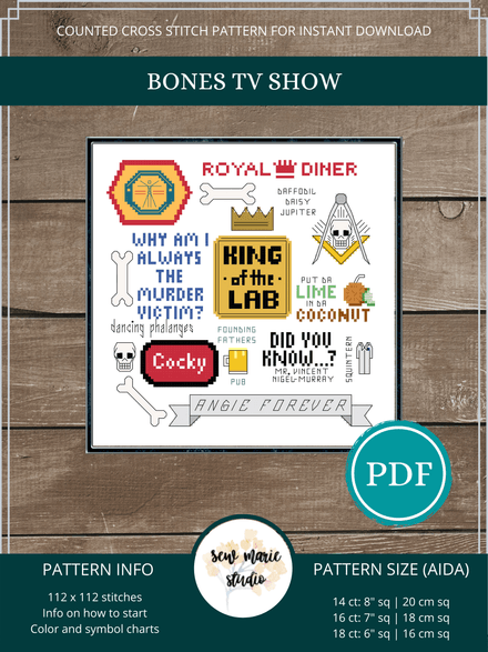 Medical Crime TV Show Cross Stitch PDF Pattern