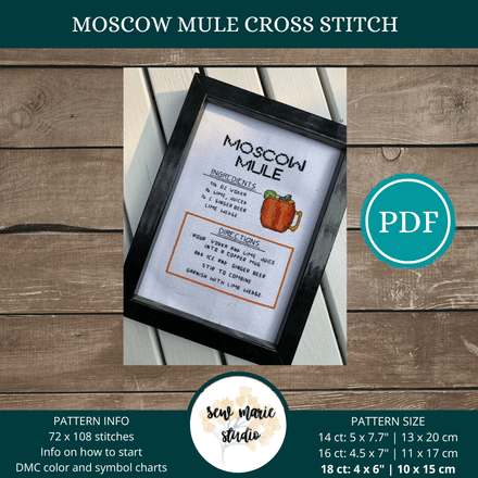 Moscow Mule Cross Stitch Recipe